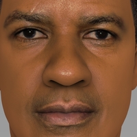 Denzel Washington bust ready for full color 3D printing - Thumbnail 8