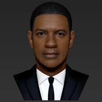 Denzel Washington bust ready for full color 3D printing - Thumbnail 9