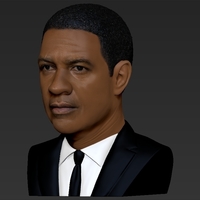 Denzel Washington bust ready for full color 3D printing - Thumbnail 10