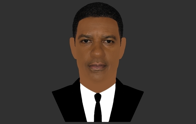 Denzel Washington bust ready for full color 3D printing 3D Print 274479