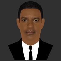 Denzel Washington bust ready for full color 3D printing - Thumbnail 11