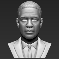 Denzel Washington bust ready for full color 3D printing - Thumbnail 12