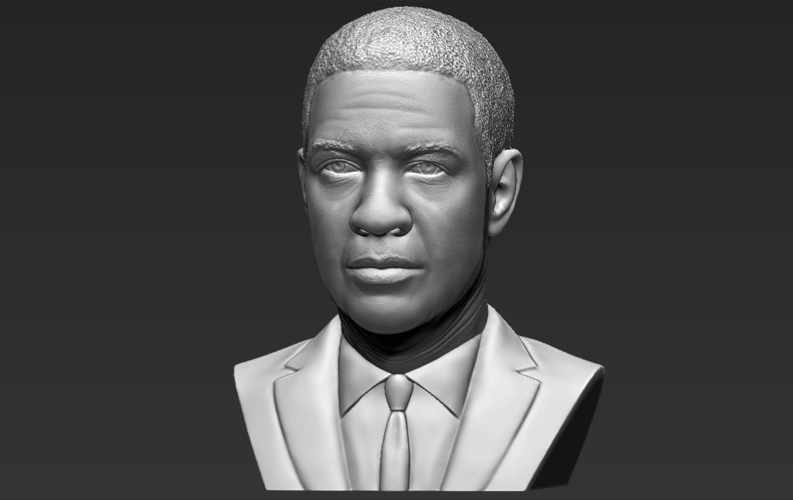 Denzel Washington bust ready for full color 3D printing 3D Print 274481