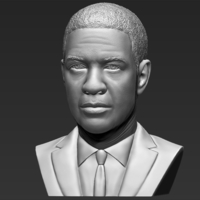Denzel Washington bust ready for full color 3D printing - Thumbnail 13