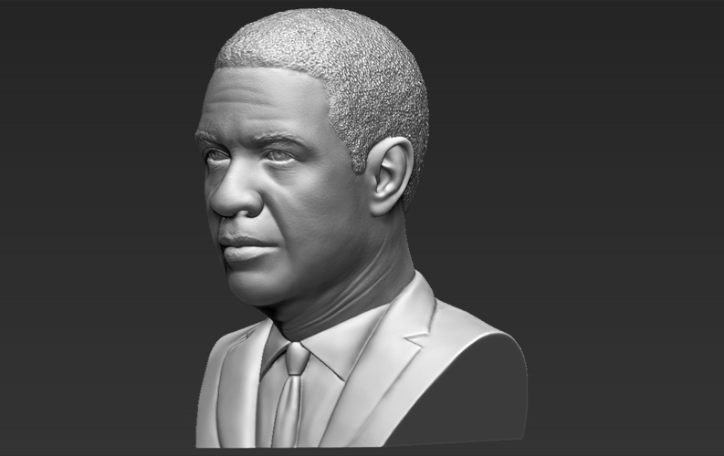 Denzel Washington bust ready for full color 3D printing 3D Print 274482