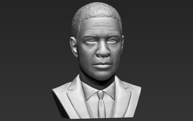Denzel Washington bust ready for full color 3D printing 3D Print 274485