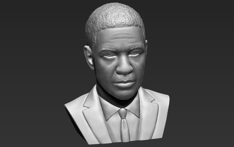 Denzel Washington bust ready for full color 3D printing 3D Print 274486