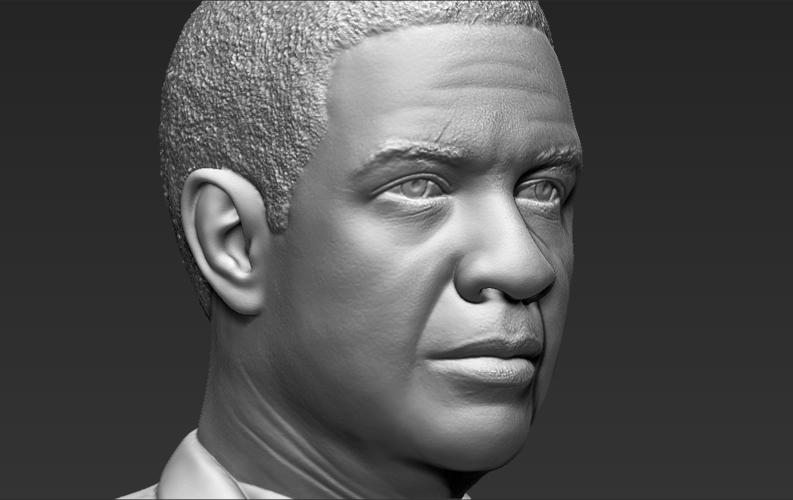 Denzel Washington bust ready for full color 3D printing 3D Print 274488