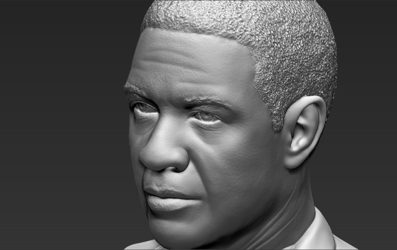 Denzel Washington bust ready for full color 3D printing 3D Print 274489