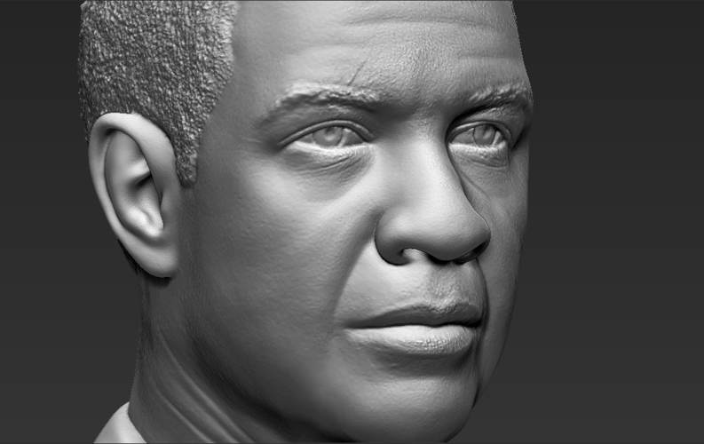 Denzel Washington bust ready for full color 3D printing 3D Print 274490