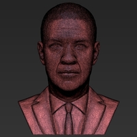 Denzel Washington bust ready for full color 3D printing - Thumbnail 23