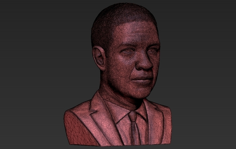 Denzel Washington bust ready for full color 3D printing 3D Print 274492