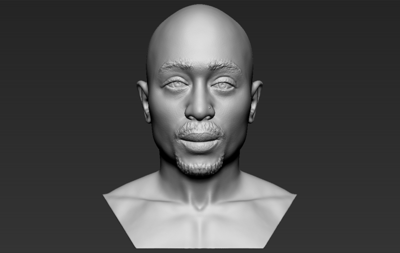 Tupac Shakur bust 3D printing ready stl obj formats