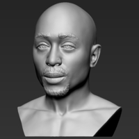 Tupac Shakur bust 3D printing ready stl obj formats - Thumbnail 2