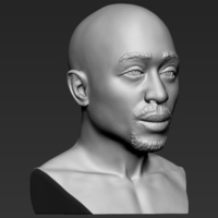 Tupac Shakur bust 3D printing ready stl obj formats - Thumbnail 9