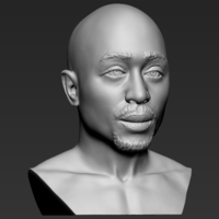 Tupac Shakur bust 3D printing ready stl obj formats - Thumbnail 10