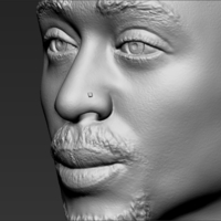 Tupac Shakur bust 3D printing ready stl obj formats - Thumbnail 19