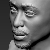 Tupac Shakur bust 3D printing ready stl obj formats - Thumbnail 20