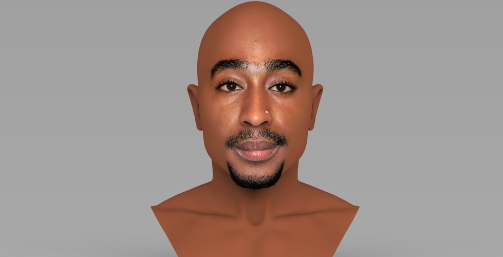 Tupac Shakur bust ready for full color 3D printing