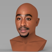 Tupac Shakur bust ready for full color 3D printing - Thumbnail 2