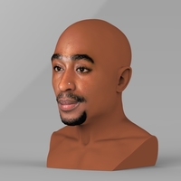 Tupac Shakur bust ready for full color 3D printing - Thumbnail 3