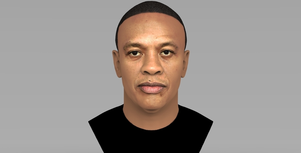Dr Dre bust ready for full color 3D printing