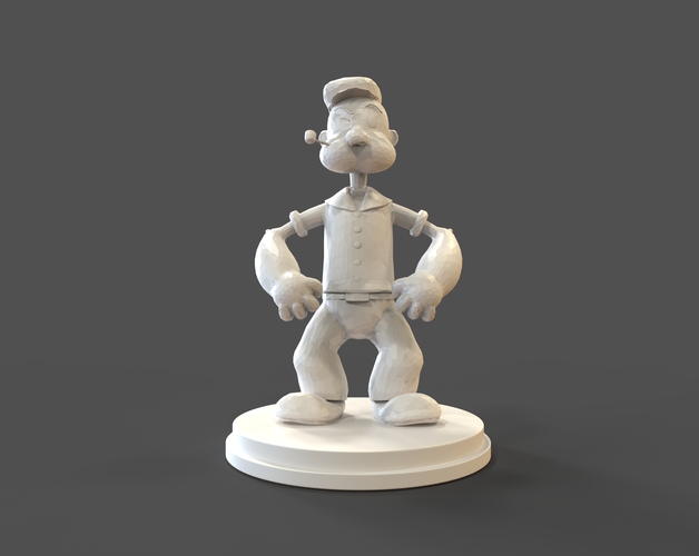 3D Printed Popeye Low Poly by Valerio Bellia | Pinshape