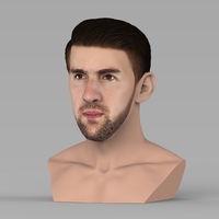 Michael Phelps bust ready for full color 3D printing - Thumbnail 2