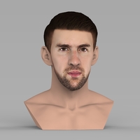 Michael Phelps bust ready for full color 3D printing - Thumbnail 5