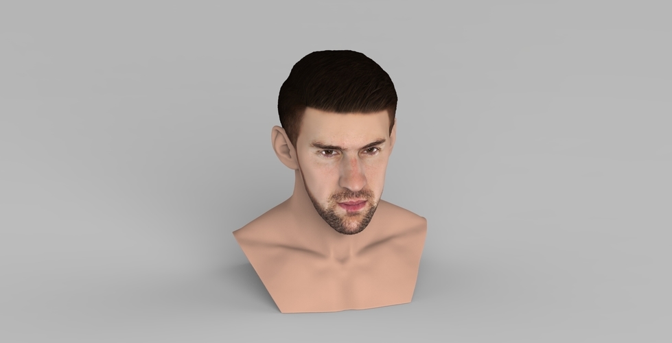 Michael Phelps bust ready for full color 3D printing 3D Print 274707