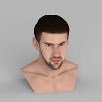 Michael Phelps bust ready for full color 3D printing - Thumbnail 6