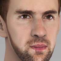 Michael Phelps bust ready for full color 3D printing - Thumbnail 8