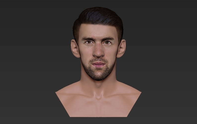 Michael Phelps bust ready for full color 3D printing 3D Print 274710