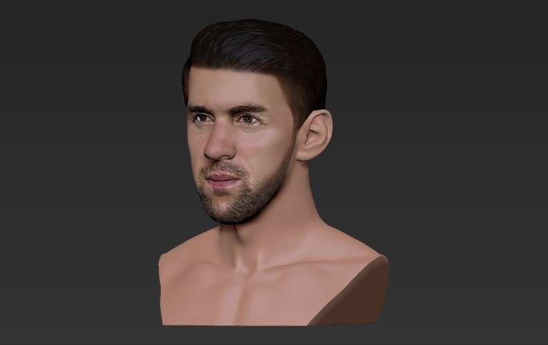 Michael Phelps bust ready for full color 3D printing 3D Print 274711