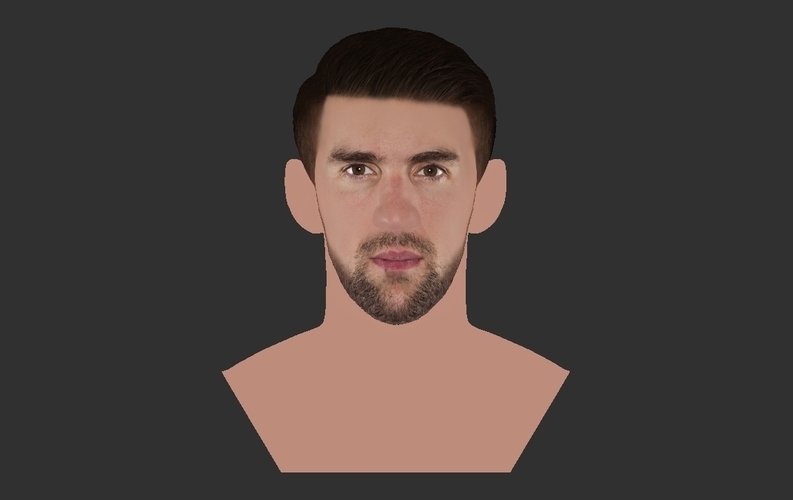 Michael Phelps bust ready for full color 3D printing 3D Print 274712