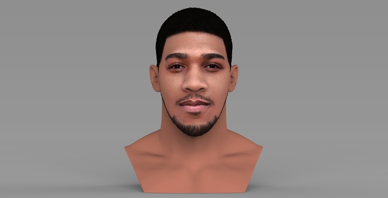 Anthony Joshua bust ready for full color 3D printing