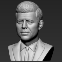 John F Kennedy bust 3D printing ready stl obj - Thumbnail 2