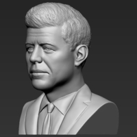 John F Kennedy bust 3D printing ready stl obj - Thumbnail 3