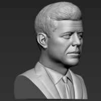 John F Kennedy bust 3D printing ready stl obj - Thumbnail 9
