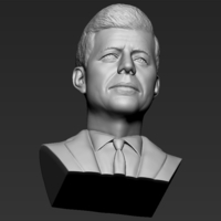 John F Kennedy bust 3D printing ready stl obj - Thumbnail 17