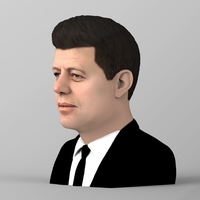 John F Kennedy bust ready for full color 3D printing - Thumbnail 3