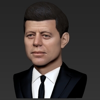John F Kennedy bust ready for full color 3D printing - Thumbnail 10