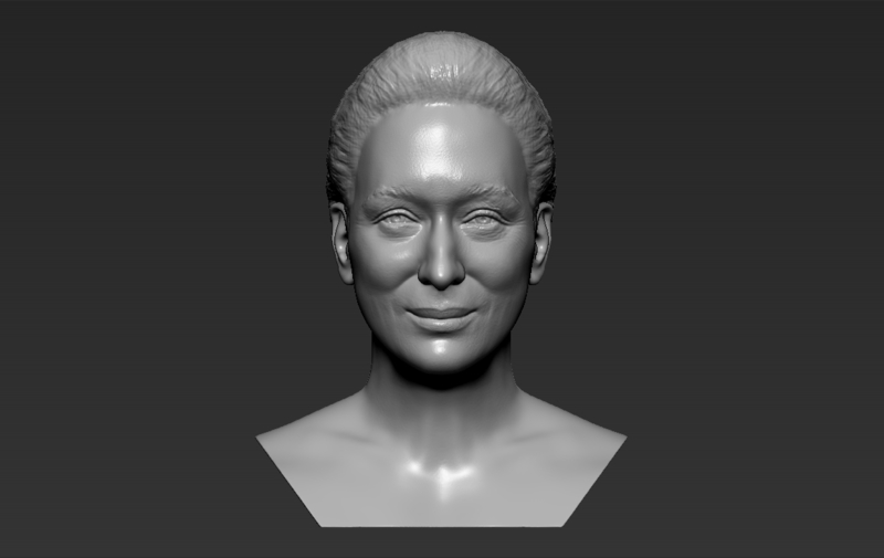 Meryl Streep bust 3D printing ready stl obj formats