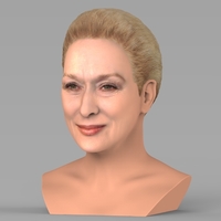 Meryl Streep bust ready for full color 3D printing - Thumbnail 2