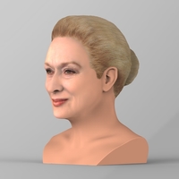 Meryl Streep bust ready for full color 3D printing - Thumbnail 3