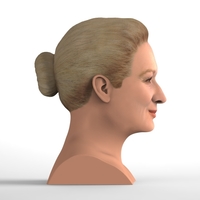 Meryl Streep bust ready for full color 3D printing - Thumbnail 6