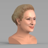 Meryl Streep bust ready for full color 3D printing - Thumbnail 7