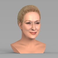 Meryl Streep bust ready for full color 3D printing - Thumbnail 8