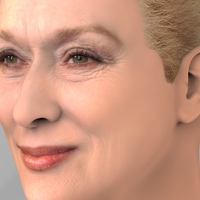 Meryl Streep bust ready for full color 3D printing - Thumbnail 10