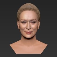 Meryl Streep bust ready for full color 3D printing - Thumbnail 11